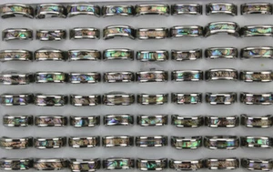 Nuovi Lotti Moda All'Ingrosso 32pz Anelli Uomo Acciaio Inox Gioielli Misti Conchiglia - Foto 1 di 6