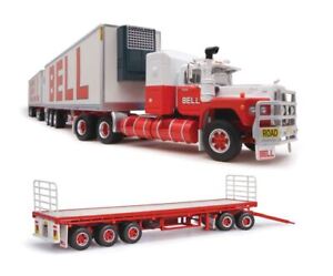 HIGHWAY REPLICAS BELL FREIGHT ROAD TRAIN 1:64 MODEL TRUCK WITH FLAT DECK TRAILER