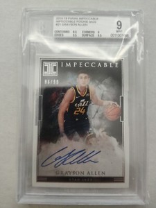 2018-19 Impeccable Grayson Allen Rookie Auto Autograph RC /99 Beckett 9/10