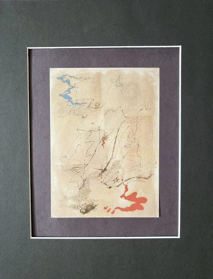 Andre Masson "Pez dibujado en la arena" Litografía enmarañada Offset 1991 Foto 1 de 2