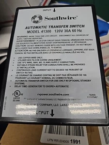 Southwire 41300 Automatic Transfer Switch 120V 30A 60 Hz - Bild 1 von 6