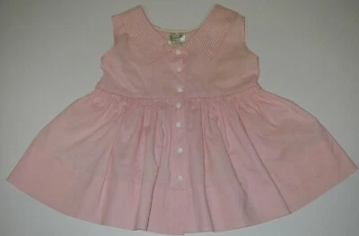 Vintage Nanette Originals DRESS Pink Sleeveless Gingham Sz 3 1950s Toddler Frock - Image 1 of 4