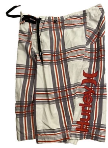 Hurley Checkered Board Shorts Swim Trunks Logo Boys Youth 12/26 12 26 - Picture 1 of 10