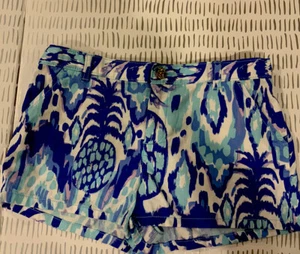 Lilly Pulitzer The Callan Short Serene Blue And Pink Size 14 Lot - Picture 1 of 9