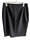 Hugo Boss Women's Virgin Wool Slim Fit Pencil Skirt Solid Black Size 8