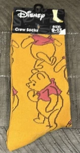 DISNEY WINNIE THE POOH Character Socks Funny Cartoon Crew Socks Size 9-13 - Picture 1 of 3
