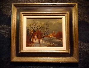 Jan Beekhout Dutch (geb.1937) RARE Winter Village Street Scene EXC Oil On Panel   - Bild 1 von 17