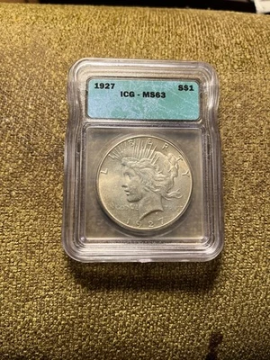 1927 peace dollar ms63 blazer - Image 1 of 2