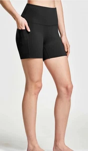 Neu Baleaf Radfahren Wandern schwarz mittelhoher Bund Shorts Damen Medium mit Taschen neu mit Etikett - Bild 1 von 5