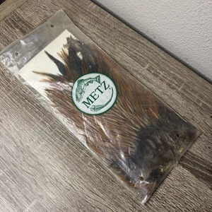 Metz Rooster Saddle Hackle Fly-Tying Feathers Brown Red Fishing Outdoor - Picture 1 of 5