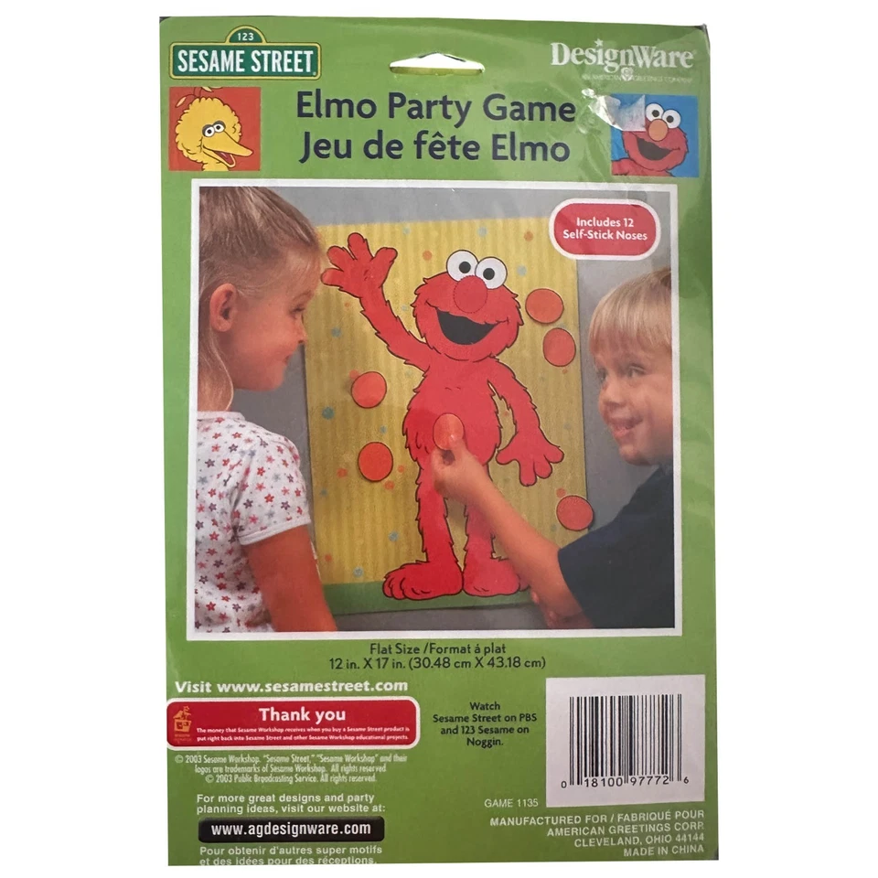 JUEGO DE FIESTA SESAME STREET ELMO (1) ~ Prendedor de Favores de Fiesta de Cumpleaños La Nariz Foto 1 de 1