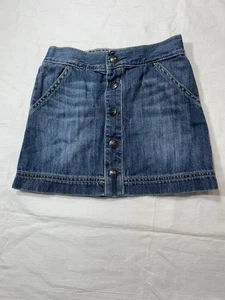 Crazy 8 Girls Blue Denim Mini Skirt Size 4T Adjustable Waist Pockets 100% Cotton - Picture 1 of 8