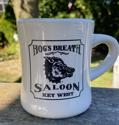 Taza de café estilo cena publicidad Hogs Breath Saloon Key West FL 12 OZ Foto 1 de 4