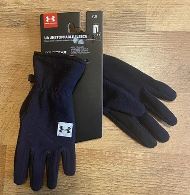 Новый с Ярлыками Under Armour неудержимый флис перчатки Touch точка холодное снаряжение молодежи большой - Изображение 1 из 2