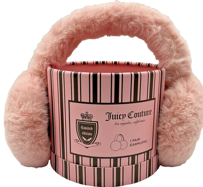 Orejeras rosa Juicy Couture nuevas con etiquetas con linda caja a rayas Y2k edición limitada Foto 1 de 3