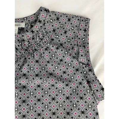 Blusa Dressbarn preta branca rosa geométrica sem mangas XLP pequena - Imagem 1 de 4