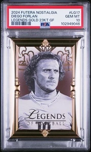 Futera Unique Nostalgia Diego Forlan Gold Frame 08/11 PSA 10 GEM MINT. - Picture 1 of 7