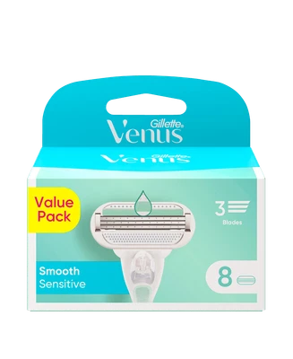 New Gillette Venus Smooth Sensitive Razor Blades Refill 8 Pack - image 1 of 3