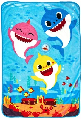 Baby Shark Musical Warm, Plush, Throw Blanket That Plays The Baby Shar - Image 1 of 4