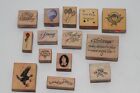 Rubber Stamp Assortment Lot of 14 Stamps Mixed Themes Stampin Up! PSX Annita's