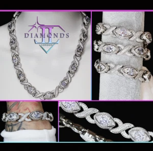 Simulated Diamond Infinity Link Chain, Mens Diamond Infinity Link Chain - Picture 1 of 14