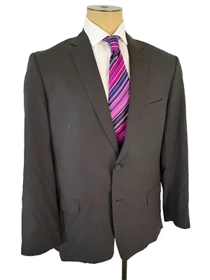 Blazer Chaqueta Traje Versace Collection Para Hombre Rayas Sutiles Doble Ventilación Carbón 44L Foto 1 de 4