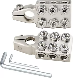 Abrazaderas de terminal de batería 1/0 2 4 8 AWG calibre conectores de 12 vías negativo positivo - Imagen 1 de 7