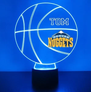 Lámpara de ventilador deportivo LED de baloncesto Denver Nuggets, personalizada gratuita - Imagen 1 de 12