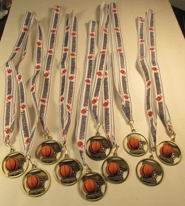 Youth Basketball Award Die Cast Metal Ribbon Lot 10 FREE SHIPPING! Support Vet - Picture 1 of 2