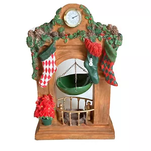 YANKEE CANDLE Christmas Mantle Stockings Clock Poinsettia Fireplace Tart Warmer - Picture 1 of 11