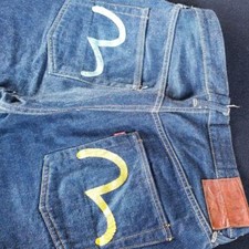 EVISU Seagull Logo Denim Pants Jeans No.1 36×35 Used From Japan