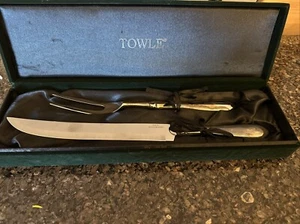 Towle 2 Piece silverplated carving set Boston Antique Pattern T807950 - Picture 1 of 9