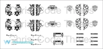 Code 3 Adhesive Vinyl Decal Suit Oxford Diecast 1/76 Scania - Scania Logos - Image 1 of 4