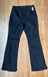 NWT Old Navy High Rise Wow Flare Jeans Women's Size 12 Tall Black Stretch Nice! - Picture 1 of 5