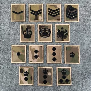 British Army Style Multicam MTP Rang Patch Haken & Schlaufe Rückseite, Lcpl, Cpl, Sgt, WO1 - Bild 1 von 26