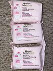 New! Lot of 3 Garnier SkinActive Micellar Makeup Remover Wipes, 25 count each