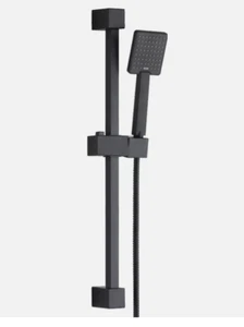 Bathroom Shower Matte Black Slider Riser Adjustable Rail Kit Bar Bracket Handset - Picture 1 of 2