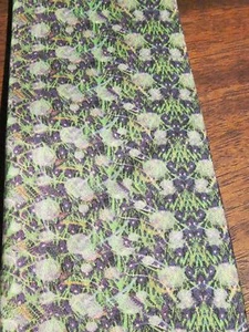 Corbata de seda de lujo arte original día de San Valentín boda hombre regalo púrpura iris floral - Imagen 1 de 1