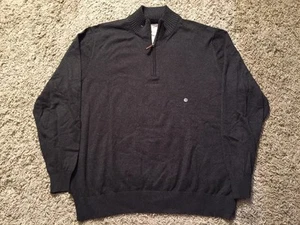 NWT Mens Eddie Bauer Cotton Cashmere, Gray, 1/3 Zip, Sz 2XL - Picture 1 of 3