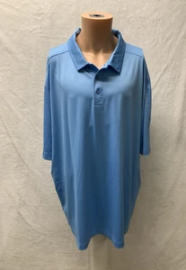 Cutter & Buck Mens Shirt 3XT 1/4 Button Short Sleeve Polo Golf Blue - Picture 1 of 5