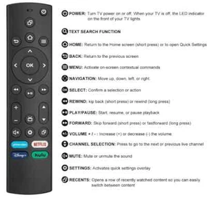 Mando a distancia de repuesto para todos los mandos a distancia Insignia Toshiba Fire Pioneer Smart Tv - Imagen 1 de 2