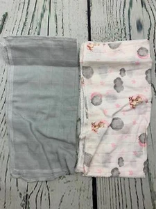 Muslin Baby Burp Cloths 4 Pack Organic Cotton Washcloths 20 by 10 Inches - Picture 1 of 2