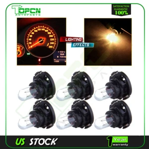 6X Warm White T5 Neo Wedge Halogen Bulbs Instrument Dash Climate Light lamp 12mm - Picture 1 of 3