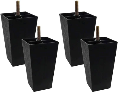Patas de sofá, patas de sofá de plástico de 4,5 pulgadas patas de muebles de repuesto, patas cuadradas con Foto 1 de 4