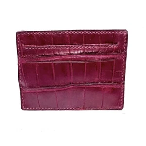 Burgundy alligator card holder wallet mens - Picture 1 of 6