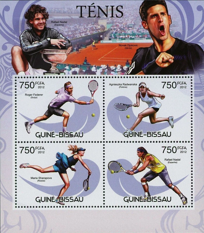 Sello de tenis Rafael Nadal Roger Federer Maria Sharapova S/S MNH #6111-6114 Foto 1 de 4
