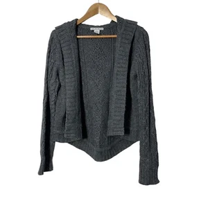 Cardigan maglione donna Cabi misto alpaca taglia L aperto davanti con cappuccio grigio - Foto 1 di 4
