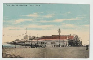 Atlantic City New Jersey Postcard Young's Pier and Boardwalk Unused - Picture 1 of 2