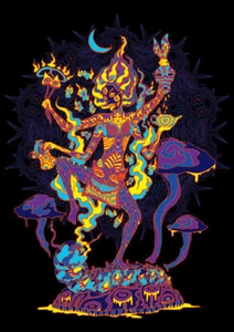 UV Backdrop Black Light Tapestry Psychedelic Art Banner Fluoro Psy Wall Hanging - Picture 1 of 5