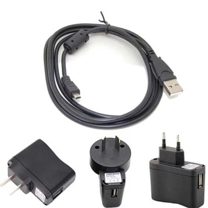 USB AC/DC Power Adapter Battery Charger+PC Cord For Pentax Optio WG-3/GPS Camera - Picture 1 of 11
